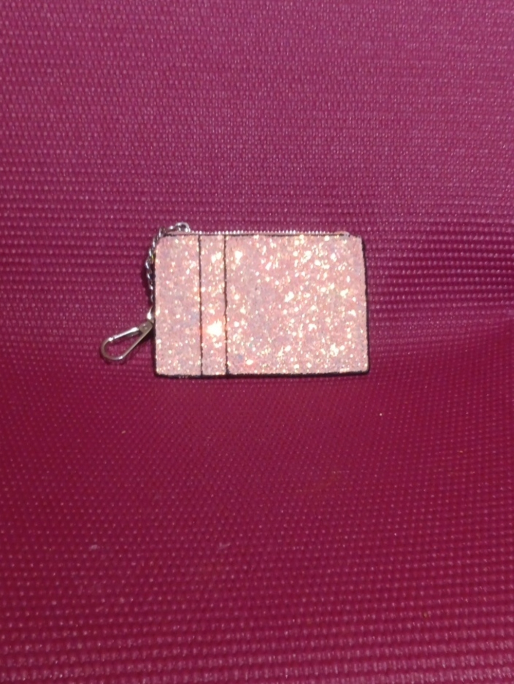 Glitter Card Holder Keychain - Pink